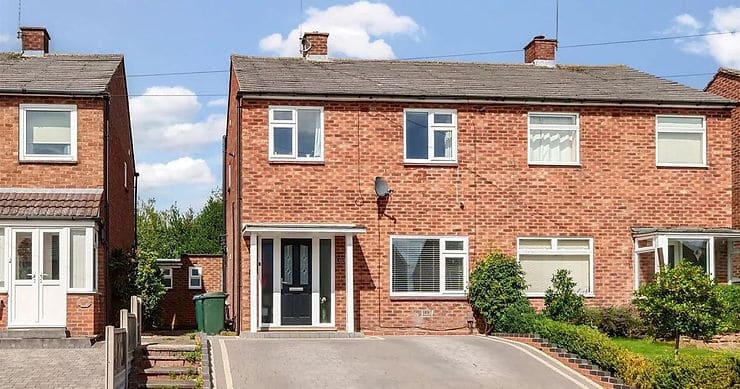 Residential street with family homes in Coventry, UK